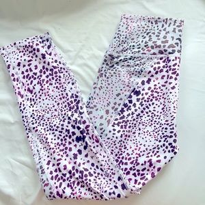 Pink and purple leopard leggings
